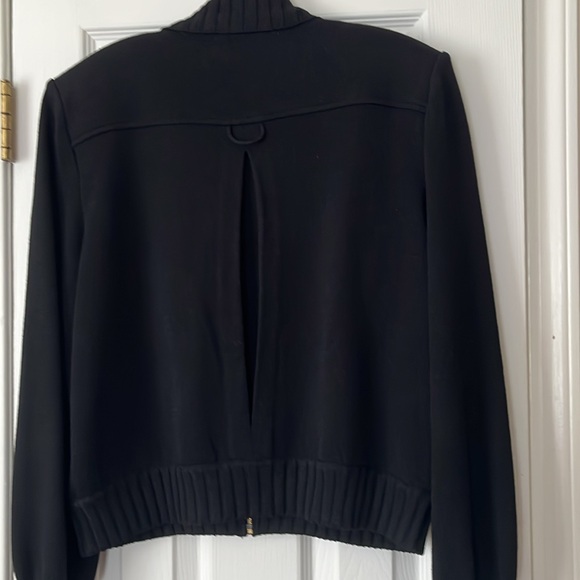 ST.JOHN Collection By Mary Gray Jacket Collared Full Zip Closure Black - Picture 4 of 8